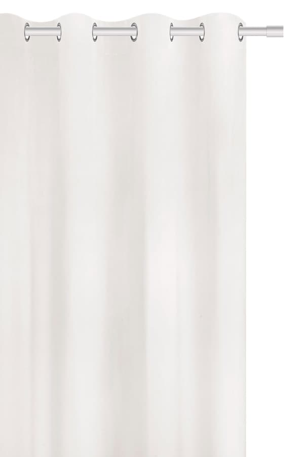 Valmis verho silmukoilla VELVET SOFT 140x250 veluuri valkoinen