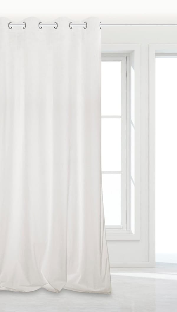 Valmis verho silmukoilla VELVET SOFT 140x250 veluuri valkoinen