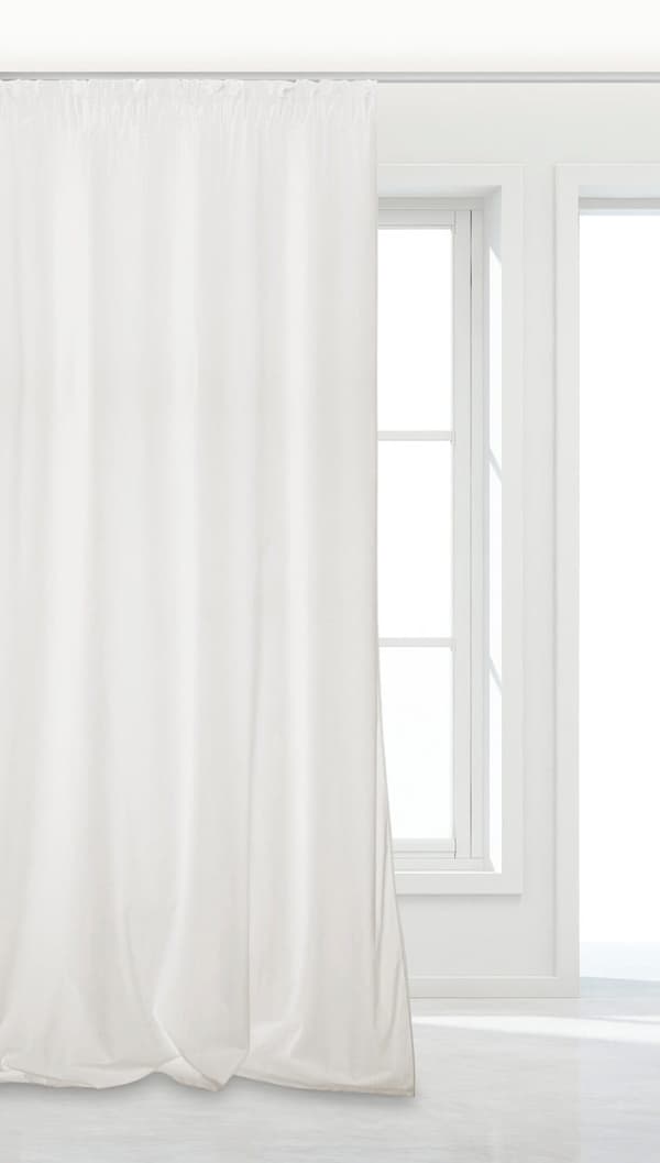 Valmis verho teipillä VELVET SOFT 140x270 veluuri valkoinen