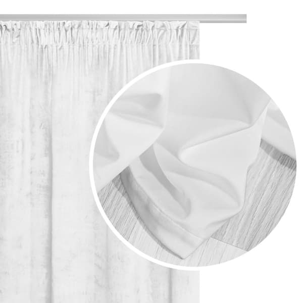 Valmis verho teipillä VELVET SOFT 140x270 veluuri valkoinen