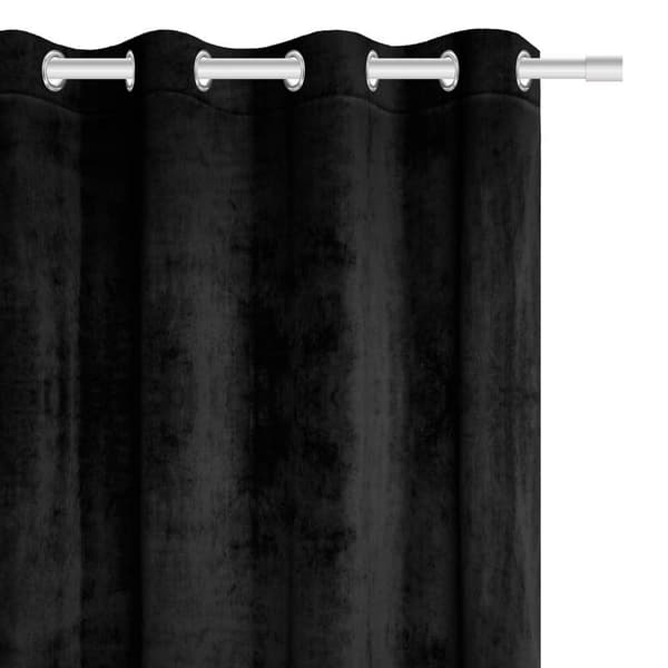 Færdigsyet gardin med øjer VELVET SOFT 140x250 fløjlssort
