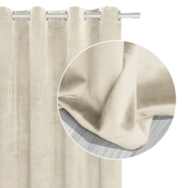 Färdig gardin med öljetter VELVET SOFT 140x250 sammetskräm