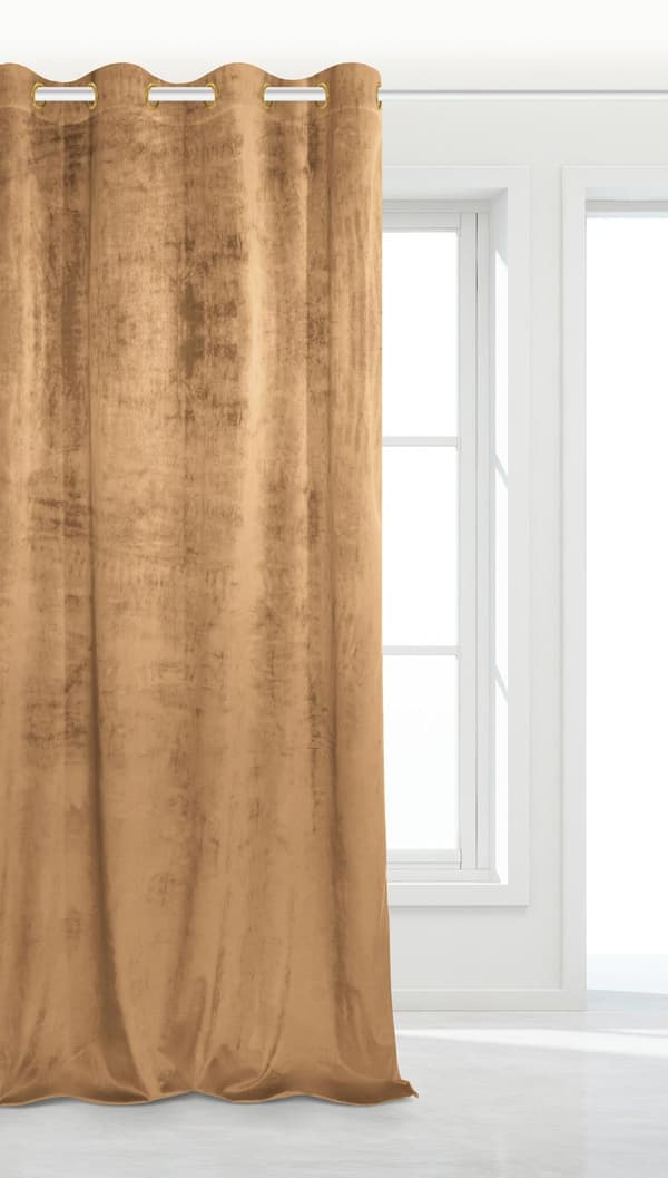 Færdiglavet gardin med øjer VELVET SOFT 140x250 fløjlshonning