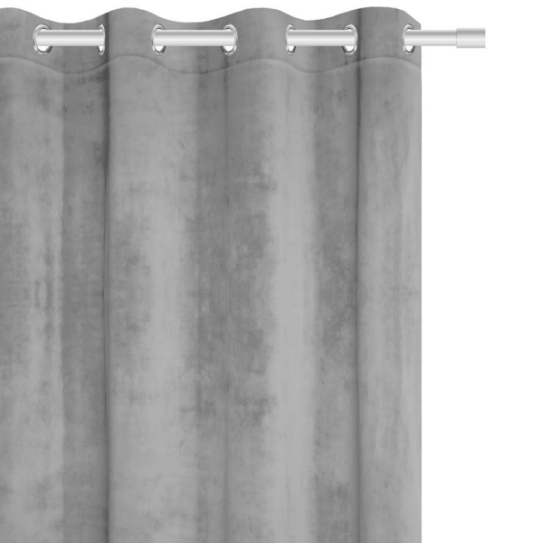 Valmis verho silmukoilla VELVET SOFT 140x250 sametinharmaa