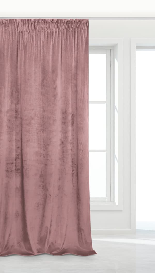 Färdig gardin på tejp VELVET SOFT 140x270 sammetspulver