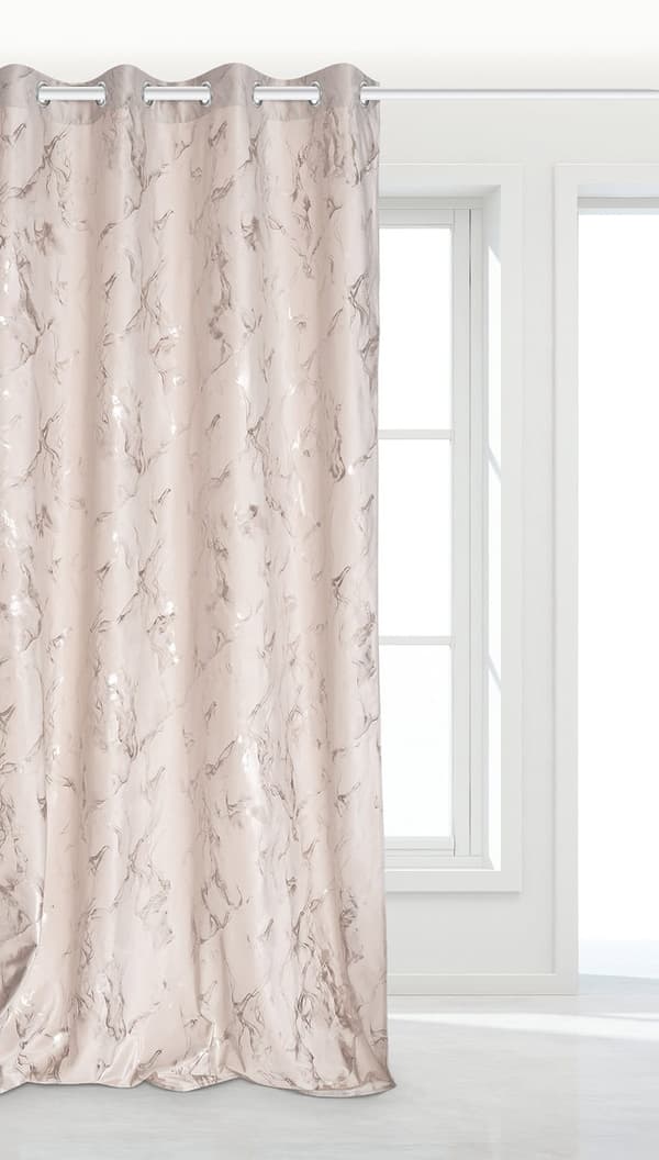 Færdiglavet gardin med øjer MARMY 140x250 fløjl semi-mørklægning lys beige