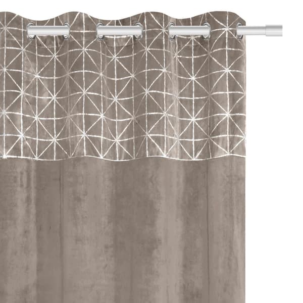 Færdiglavet gardin med øjer GLOSSY 140x250 fløjl semi-mørklægning mørk beige