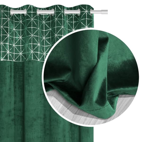 Färdig gardin med öljetter GLOSSY 140x250 sammet semi-blackout flaska grön