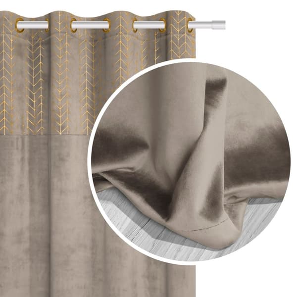 Valmis verho silmukoilla NORD 140x250 veluuri puolipimennys tumma beige