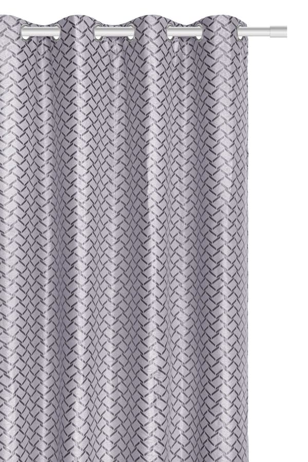 Færdiglavet gardin med øjer HÅRDT 140x250 mørklægningsjacquard sølv