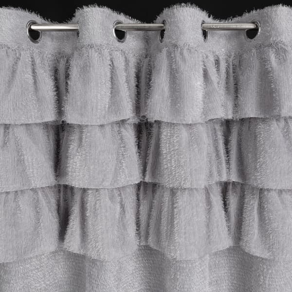 Färdig gardin med öljetter AGIS 140x250 Eurofirany silver mohair volanger