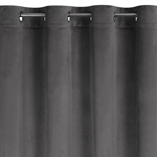 Färdig gardin med öljetter ARIADNA 140x250 Eurofirany grafit sammet dekorerad med strass