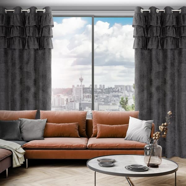 Färdig gardin med öljetter AGIS 140x250 Eurofirany svart