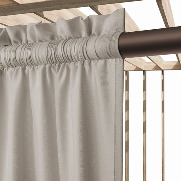 Färdig gardin på tejp vattentät 140x250 GAIA terrass taupe