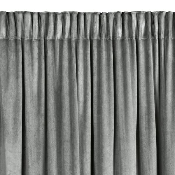 Valmis verho teipillä CARLI 140x270 Eurofirany sametti hopea röyhelöt zirkonit