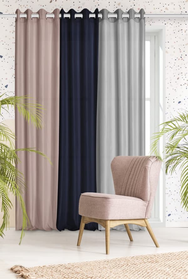 Färdiggjord gardin på tejp VIVA 140x300 semi-blackout ljus beige