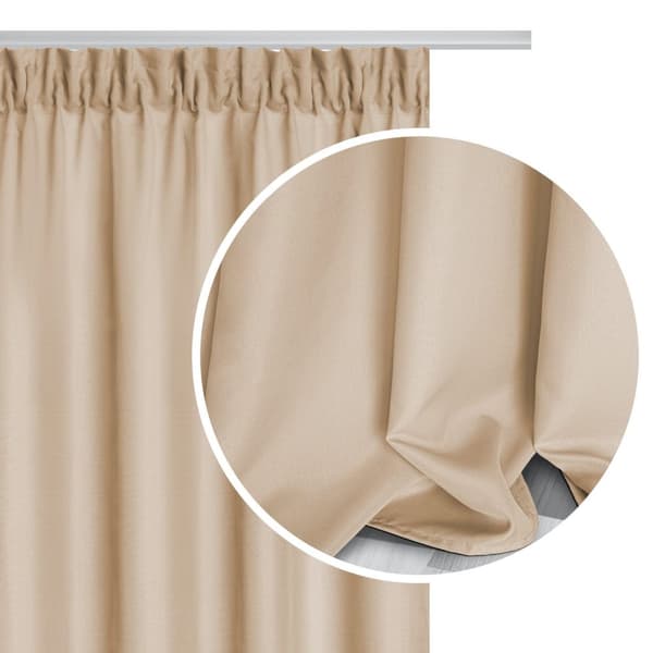Færdiglavet gardin på tape VIVA 140x270 semi-mørklægning beige