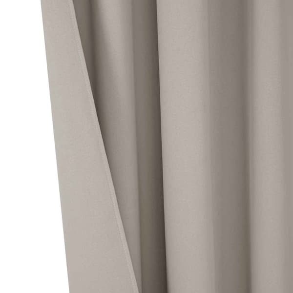 Færdiglavet gardin med øjer HOLD 140x250 mørklægning mørk beige