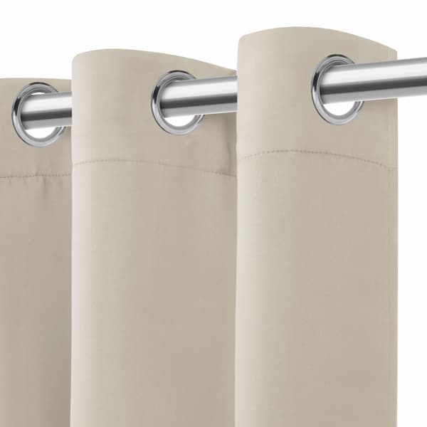 Färdig gardin med öljetter HOLD 140x250 mörkläggning ljus beige