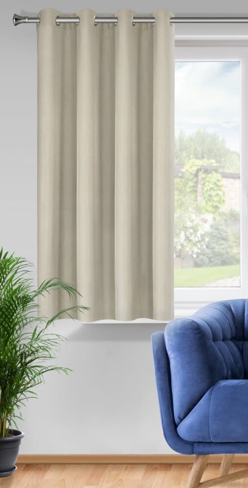 Færdiglavet gardin med øjer RITA 140x175 Eurofirany beige