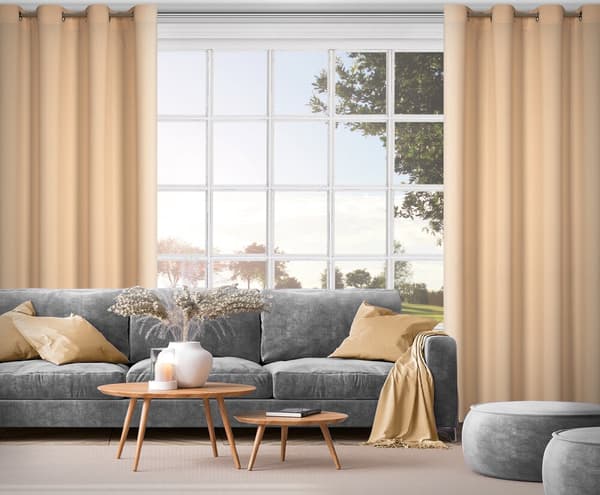 Færdiglavet gardin med øjer RITA 140x250 Eurofirany lys orange