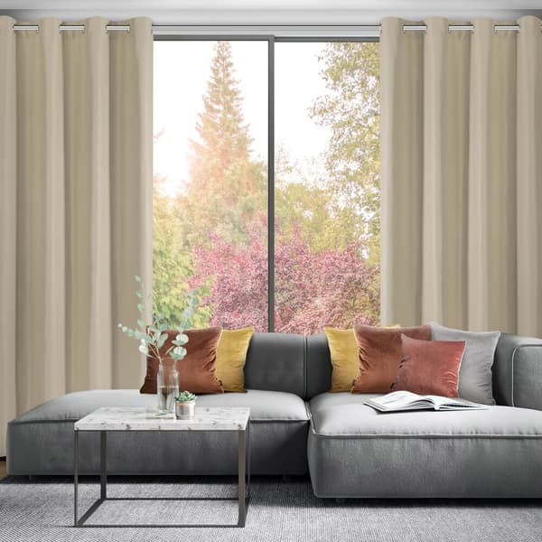 Färdig gardin med öljetter ADARI 140x250 Eurofirany mörkbeige
