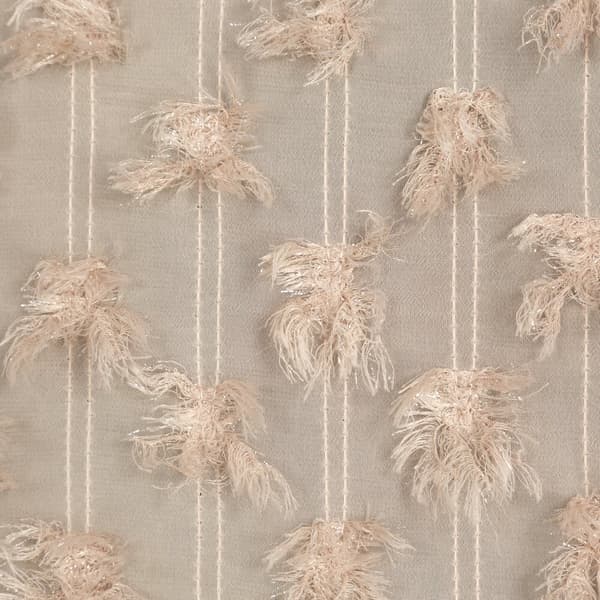 Færdiglavet gardin med øjer AURELIA 135x250 Eva Minge Eurofirany beige chiffon pomponer