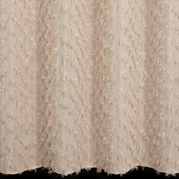 Færdiglavet gardin med øjer AURELIA 135x250 Eva Minge Eurofirany beige chiffon pomponer