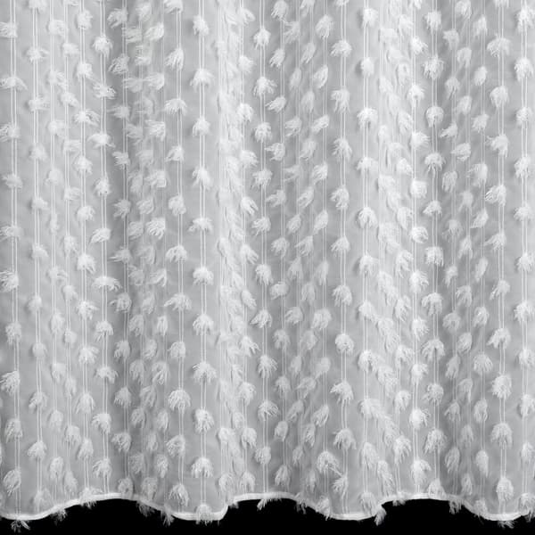 Færdiglavet gardin med øjer AURELIA 135x250 Eva Minge Eurofirany hvide chiffon pomponer