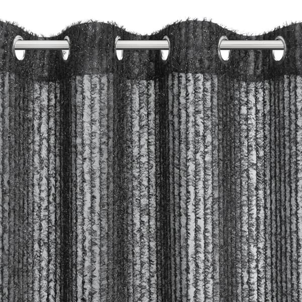Valmiit verhot silmukoilla SELMA 135x250 Eva Minge Eurofirany musta sifonki mohair levitysraidat