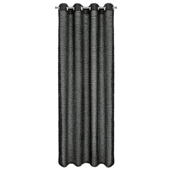Færdiglavet gardin med øjer TIFFANY 135x250 Eva Minge sort chiffon mohair trådflæser