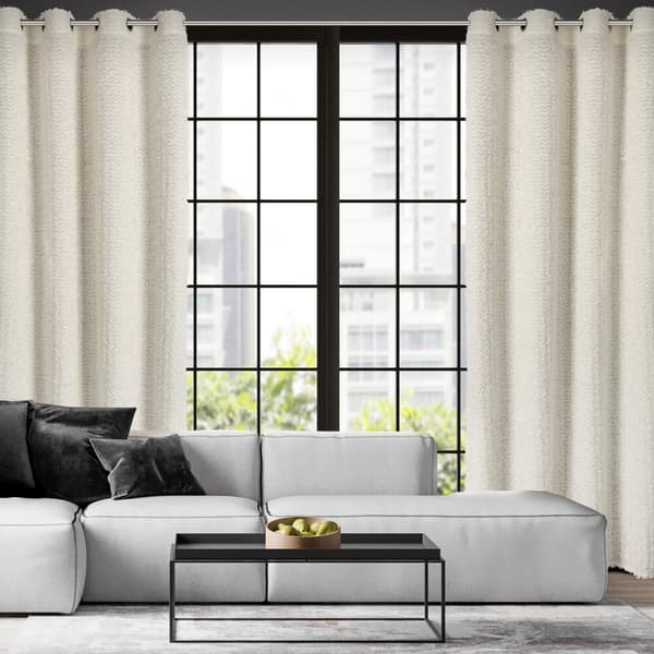 Færdiglavet gardin med øjer TIFFANY 135x250 Eva Minge creme chiffon mohair trådflæser