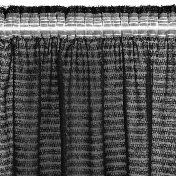 Færdiglavet gardin på tape REINA 135x270 Eva Minge Eurofirany sort chiffon mohair stribet applikation