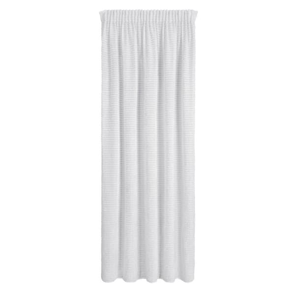 Färdig gardin på tejp REINA 135x270 Eva Minge Eurofirany vit chiffong mohair randig applicering
