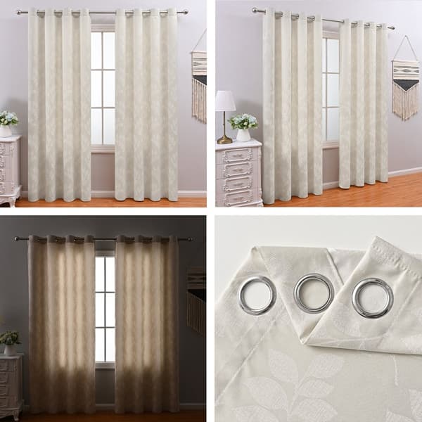 INF Elegant blad Jacquard mörkläggningsgardin för sovrum A