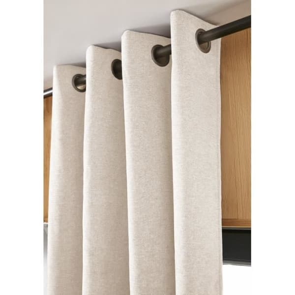 Ljudisolerande och termiskt dubbelvikt gardin "Bjorn" 100% ogenomskinlig - Bjorn Pampa - 1 Ogenomskinlig Panel + Fleece 140 x 240 cm