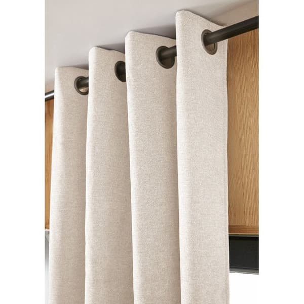 Ljudisolerande och termiskt dubbelvikt gardin "Bjorn" 100% ogenomskinlig - Bjorn Pampa - 1 Ogenomskinlig Panel + Fleece 140 x 240 cm
