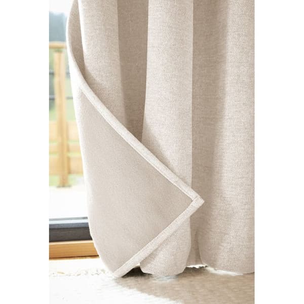Ljudisolerande och termiskt dubbelvikt gardin "Bjorn" 100% ogenomskinlig - Bjorn Pampa - 1 Ogenomskinlig Panel + Fleece 140 x 240 cm