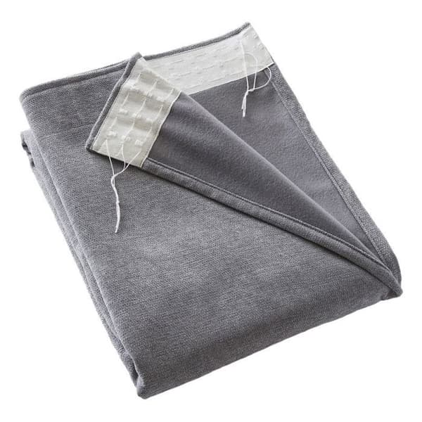 Ljud- och värmeisolerande mörkläggningsgardin med fleecefoder, rynkband "Bjorn" 100% opak - Bjorn Titan - 1 Mörkläggningspanel + Fleece