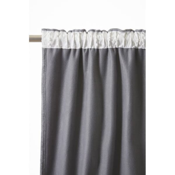 Ljud- och värmeisolerande mörkläggningsgardin med fleecefoder, rynkband "Bjorn" 100% opak - Bjorn Titan - 1 Mörkläggningspanel + Fleece