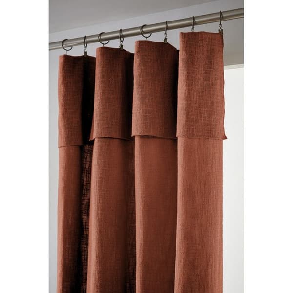 Justerbar gardin + 8 klämringar "Sixtine" 140 x 270 cm - Sixtine Terracotta - 2 justerbara paneler 140 x 270 cm - Sixtine Terraco