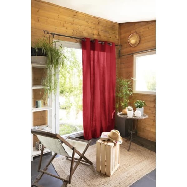 Set med 2 inredningsgardiner "Kala" i bomull 140 x 260 cm Effekten av fjäril - Kala Körsbär - 2 paneler 140 x 240 cm - Kala Körsbär
