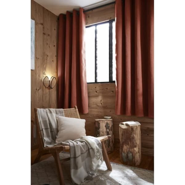 Ljud- och termiskt skyddande gardin i polar-foder "Bjorn" 100% ogenomskinlig - Bjorn Terracotta - 1 Ogenomskinlig Panel + Polar 140 x 1