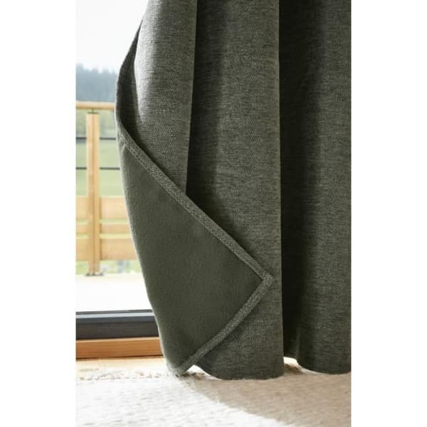 Ljud- och termiskt tätande gardin med fleecefoder "Bjorn" 100% ogenomskinlig - Bjorn Romarin - 1 tätande panel + fleece 140 x 240