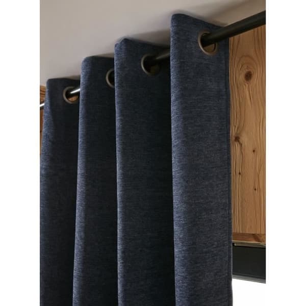 Ljud- och termiskt tätande gardin med fleecefoder "Bjorn" 100% ogenomskinlig - Bjorn Midnatt - 1 Ogenomskinlig Panel + Fleece 140 x 240 c