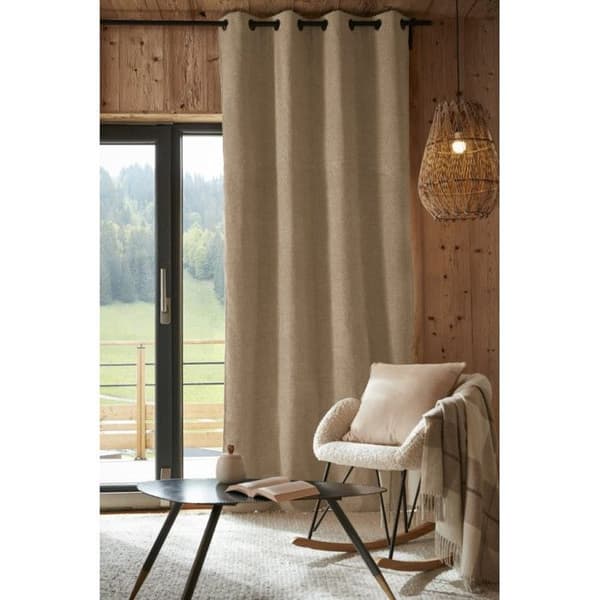 Ljud- och värmeisolerande gardin med polarunderlag "Bjorn" 100% opak - Bjorn Lin - 1 mörkläggningspanel + polar 140 x 240 cm -