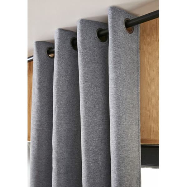 Ljud- och värmeisolerande mörkläggningsgardin med polarfoder "Bjorn" 100% ogenomskinlig - Bjorn Titan - 1 mörkläggningspanel + polar 140 x 240 c