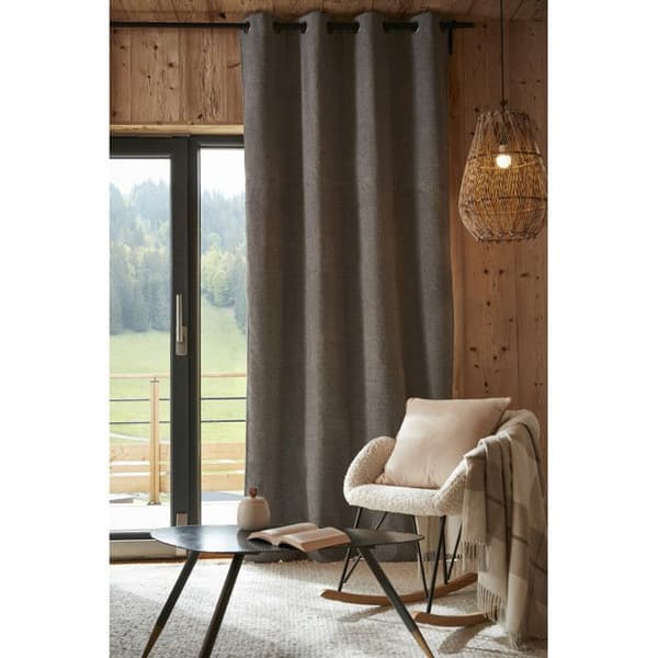 Ljud- och värmeisolerande mörkläggningsgardin med polarfoder "Bjorn" 100% ogenomskinlig - Bjorn Titan - 1 mörkläggningspanel + polar 140 x 240 c