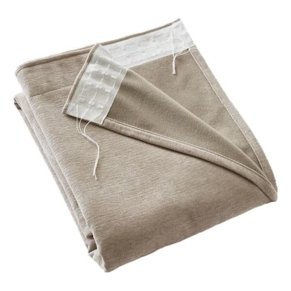 Ljud- och värmeisolerande gardin med polar fodring och rynkband "Bjorn" 100% ogenomskinlig - Bjorn Lin - 1 Ogenomskinlig panel + Polar