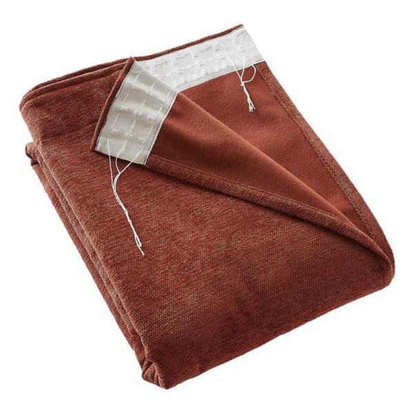 Ljud- och temperaturisolerande mörkläggningsgardin med polarfodring, rynkband "Bjorn" 100% ogenomskinlig - Bjorn Terracotta - 2 Mörkläggande Paneler +